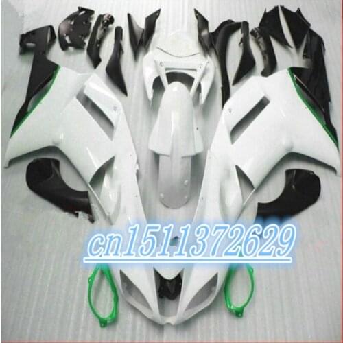 Drilled Green White Fairing Kit Bodywork ABS for kawasaki ninja ZX-6R 2007-2008