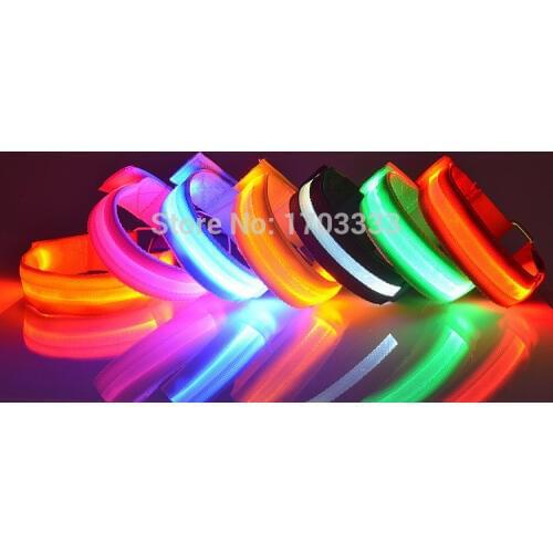 Wholesale 200pcs/lot Safety High Quality Flashing Outdoor Sports Party/Festival Lighted LED Armbands With Freeshipping #DHX43