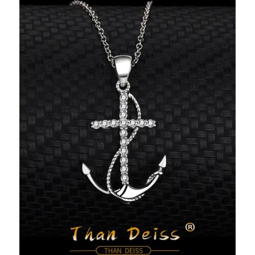 S925 Sterling Silver The Ship Anchor Necklace Simplicity Jewelry Pendant Europe And The United States Fashion Clavicle Chain