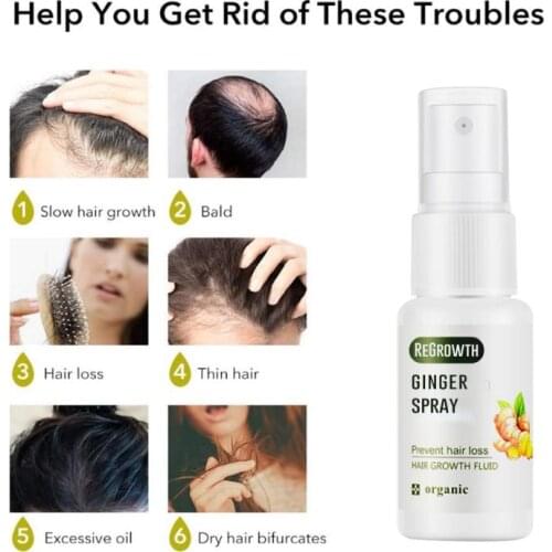 REGROWTH Ginger Nutrient Liquid Hair Spray Hair Growth Spray Repir Regrowth Ginger Spray Hair Care Styling Hair Loss Product