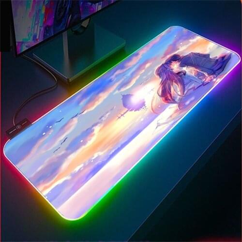 Mai Ruige Popular Anime Sword Art Online Gamers Hot Selling Game Accessories Can Be Customized LED Light Mouse Pad Xxl