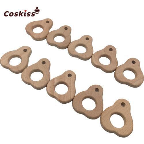 Wooden Teether Pear Shape Baby Gym Toy Teething Baby Natural Wooden Toy Stocking Stuffer First Christmas Teething Toy Teething