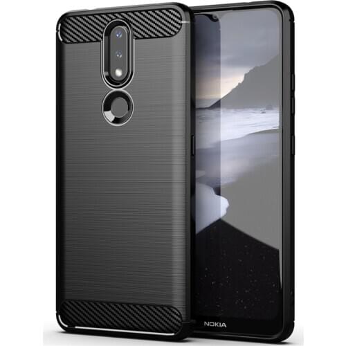 Shockproof Bumper For Nokia 2.4 Case For Nokia 2.4 Cover Carbon Fiber Soft Silicone Back Protective Phone Bumper For Nokia 2.4