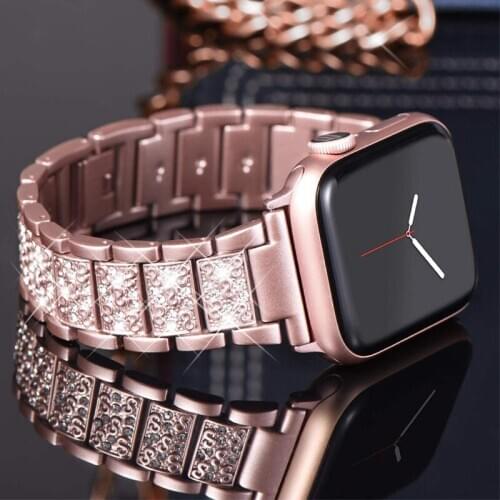 Strap for Apple Watch band 42mm 38mm 40mm 44mm Diamond metal bracelet watchband for iwatch Apple Watch pulseira 5 4 3 2 1