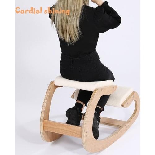 Cordial Shining Kneeling Chair Wooden Anti-hunchback Ergonomic Relax Solid Home Office Computer Stool For Back Support