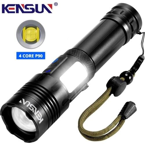 Super Bright 7 Modes Flashlight COB Side Light Emergency Waterproof USB Rechargeable Torch