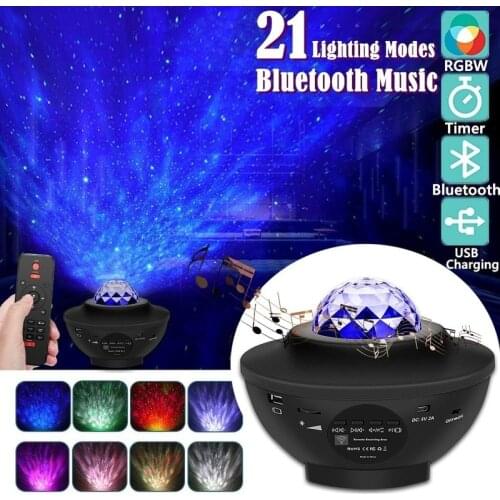 LED Star Projector Night Light Galaxy Nova Projecteur Starry Night Lamp Ocean Sky with Music Bluetooth Speaker Remote Control