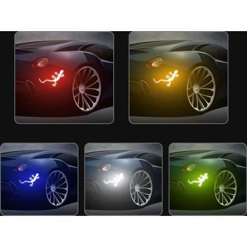 Highly Reflective Gecko Car Sticker 3D Anti-collision Car Tail Decoration Supplies Motorcycle Auto Body Scratch Blocking Sticker