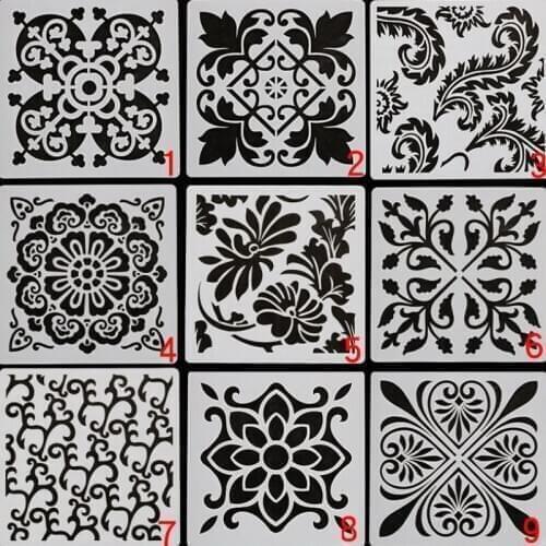 9pc Stencil Mandala Painting Template DIY Scrapbooking Photo Album Embossing Bullet Journal Stencils Decor Spray Mold Reusable
