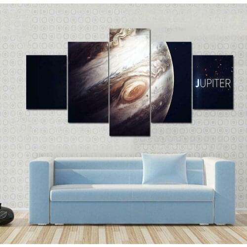 5 Pieces Jupiter Red Spot Universal Canvas Picture Print Wall Art Canvas Painting Wall Decor for Living Room Poster No Framed