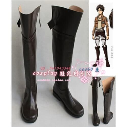 Attack on Titan Eren Jaeger High Boots Cosplay Shoes S008