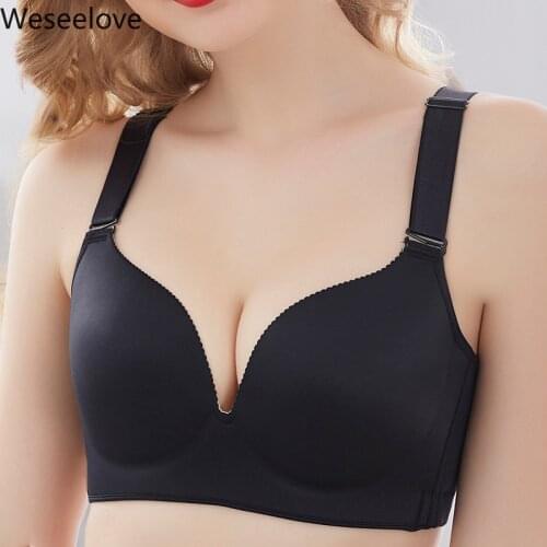Weseelove Plus Size New Seamless Bras for Women Sexy Push Up Lingerie Plus Size Big DE Cup Bra Wireless Bralette Underwear M16-2