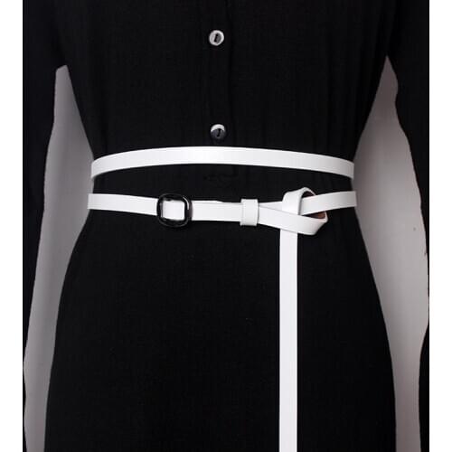 Womens runway fashion geunine leather Cummerbunds female Dress Corsets Waistband Belts decoration narrow belt TB1198