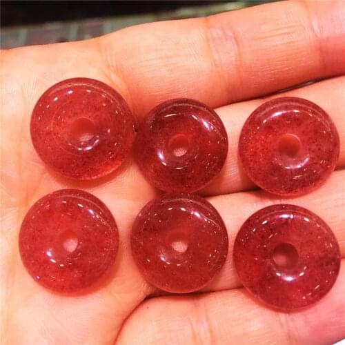 1pcs Hand-carved natural red strawberry crystal with lovely peace clasp and Reiki crystal for Christmas