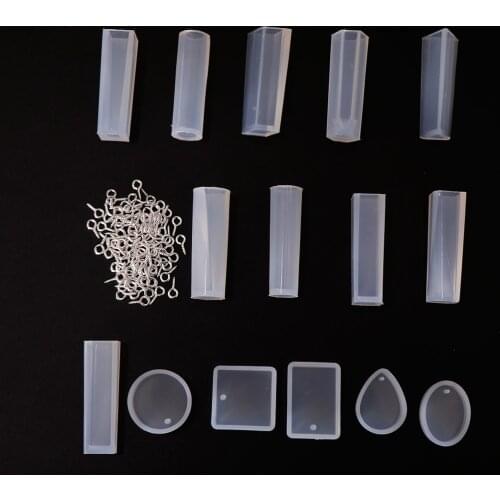 115PCS Silicone Geometric Shapes Moulds Jewelry Pendant DIY Making Molds