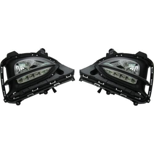 2Pcs for Hyundai I20 2018- 2019 LED Daytime Running Light Fog Lamp with Yellow Light