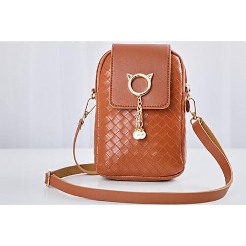 2021 Spring Summer Mini Cross-body Mobile Phone Shoulder Bag Woven Pearl Tassel Cover-style Female Bag Shoulder Diagonal Bag