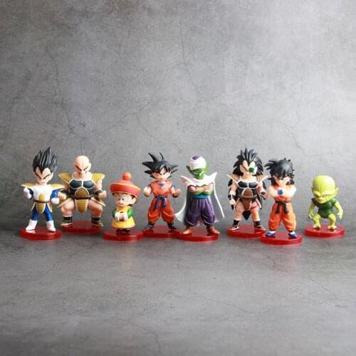 8pcs/set Anime Dragon Ball Son Goku Vegeta Piccolo figure toys Cute PVC Action Figure Model Toy Figurine Dragonball Juguetes