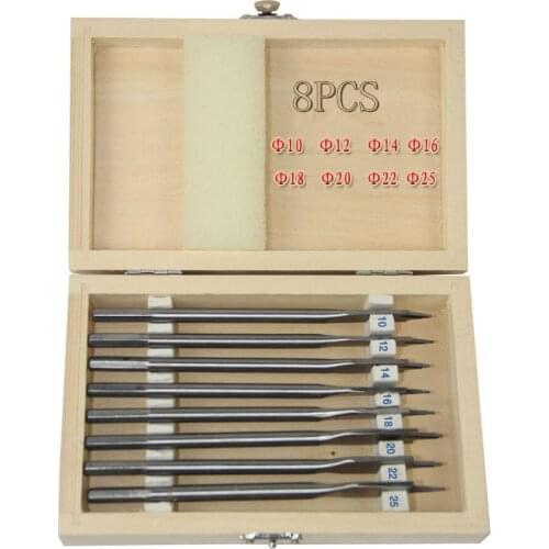 8PCS High-grade Wood Flat Drill Hole Woodworking Wood Spade Drill Punch Driver Carpenters Suit Free Shipping