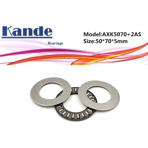 AXK5070 + 2AS 1PC Thrust Needle Roller Bearing With Two AS5070 Washers 50*70*5 mm Plane Thrust Needle Roller Bearing