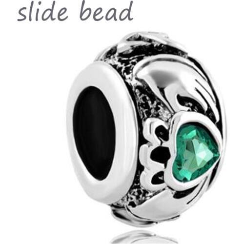 Fit Pandora charm bracelets crystal Irish Charm Bracelet Claddagh Love beads for jewelry making