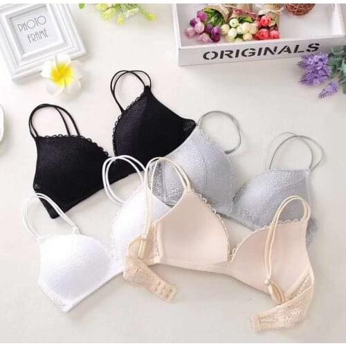 Black Bra Wire Free Push Up Sexy Women Bras Lace Bralette Lingerie Small Breast Adjusts A B C Bra Female Underwear