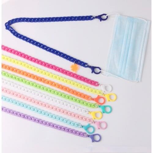 Candy Color Kid Acrylic Link Chain Face Mask Chain Necklace Strap Non-slip Eyeglass Holder Cord Neck Sunglass Strap Jewelry