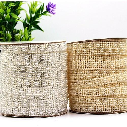 2YD Square Meter Square Four-corner Plum Blossom ABS Imitation Pearl Connection Bead DIY Diamond Chain Doll Square Bead Chain