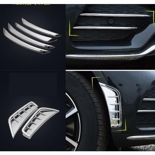 For Mercedes Benz GLC X253 2020 Car styling ABS Carbon Fiber/Silver/Red Front Lamp Decoration Strips Stickers Car Accessories