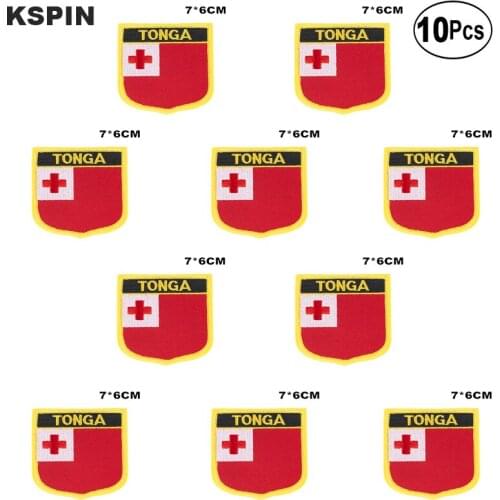 Tonga Flag Embroidery Patches Iron on Saw on Transfer patches Sewing Applications for Clothes in Home&Garden