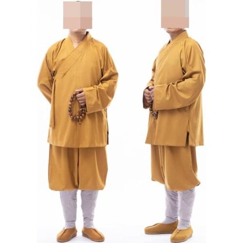 Unisex high quality Spring&Summer zen Buddhist lay suits shaolin Monk kung fu uniforms buddha lohan arhat martial arts clothing