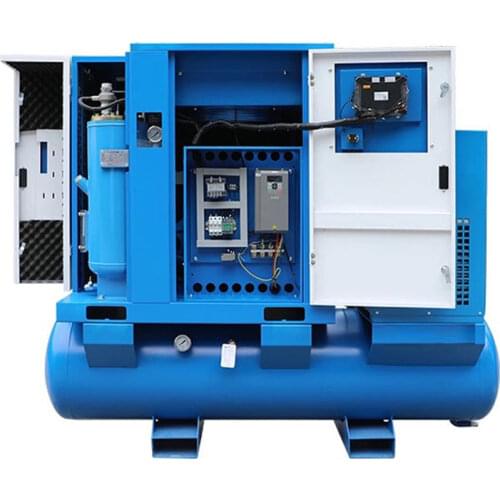 Three-in-one Compressor 11kw 15hp 7bar 8bar 10bar 12bar Integrated Air Screw Compressor with Air Tank And Air Dryer