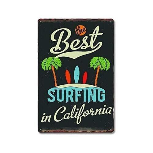 Royal Tin Sign Best Surfing 11.8 7.8 inches, Rectangle Metal Signs for Home and Kitchen Bar Cafe Gas Station Garage Retro