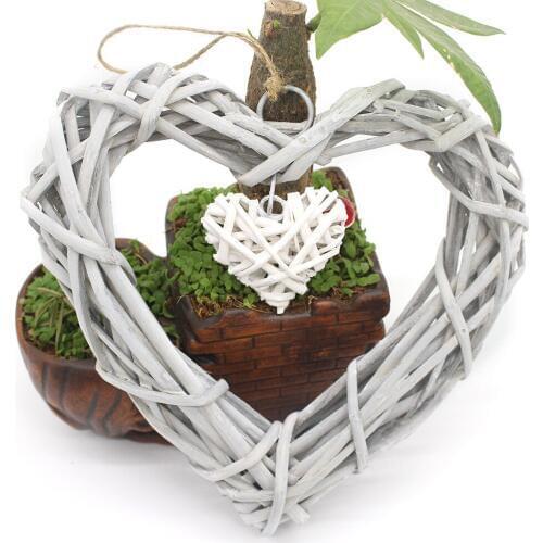 Beautiful Wicker Rattan Hanging Heart Wreath Wedding Supplies Home Decoration Party Garden Decor Fashional Crafts Pendant A75