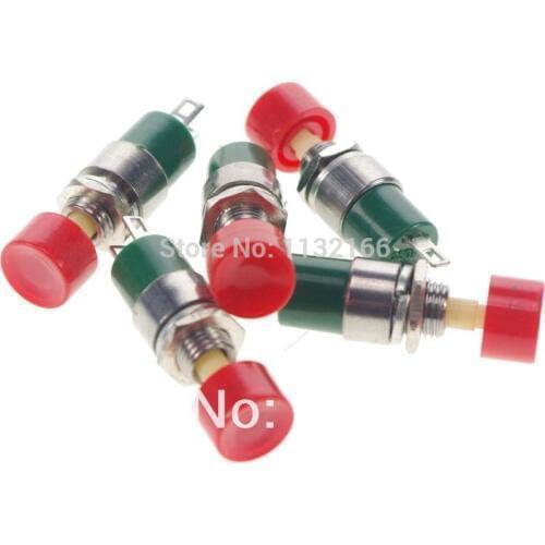 Red NO 2 Pin SPST 1A 250VAC Momentary 7mm Hole Push Button Switch