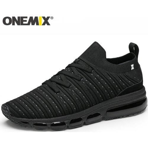 ONEMIX Men Running Shoes Jogging Footwear Knitted Summer Breathable Sneakers Walking Outdoor Sport Shoes Women Slip-On Sock Shoe