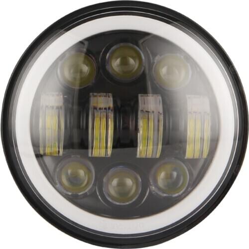 New Brightest 80W 5.75 Inch Round LED Projection Motorcycles Headlight Black