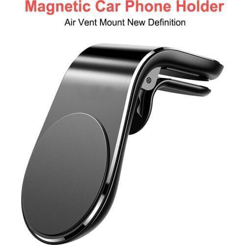 L Shape Magnetic Car Phone Holder Air Vent Mount Stand For iPhone X 8 7 Samsung S9 S8 Car Magnet GPS Mobile Phone Holder