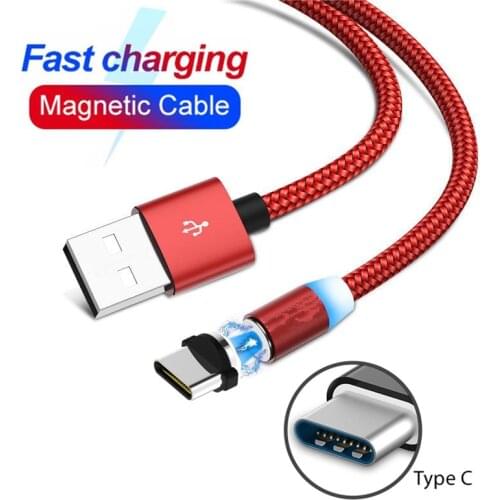 LED Magnetic Type C USB Cable Fast Charger Phone For Samsung S10 S11 S8 A20E A40 NOKIA 8.1 6.1 + Huawei P30 9x Honor 9 10 20 Pro