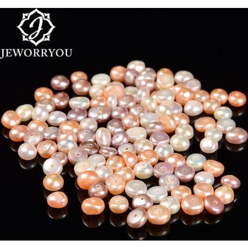 Natural Freshwater pearl 38cm/strand Flat pearls for DIY ladies bracelet necklace charm making 3color Fasion real pearl in beads