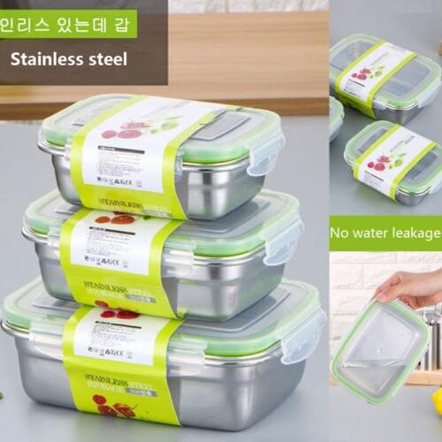 New Portable Stainless Steel Insulated Lunch Box Thermal Various Bento Crisper Box Food Container 350ml-85ml