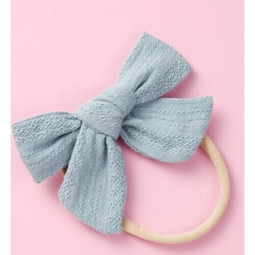 1pc Baby Bows Hair Clips For Hair Headband For Children Elastic Hair bands Floral Nylon Headbands For Girls Turban Baby Hair Tie