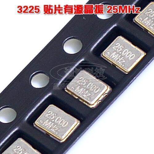Patch crystal oscillator 3225 25MHz 4 pin patch active 25M 3.2*2.5mm 4P braid quartz