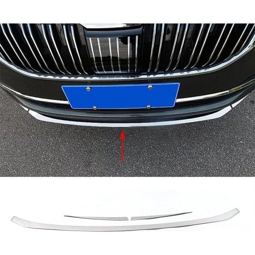 For Skoda Karoq 2017-2021 Front Bumper Lip Lower Grille Refit Trim Car Exterior Modify Stainless Steel Decoration Styling