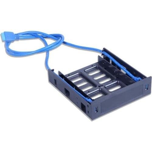 2 X USB 3.0 Front Panel with 3.5Inch Device/HDD or 2.5Inch SSD/HDD to 5.25 Floppy to Optical Drive Bay Tray Bracket
