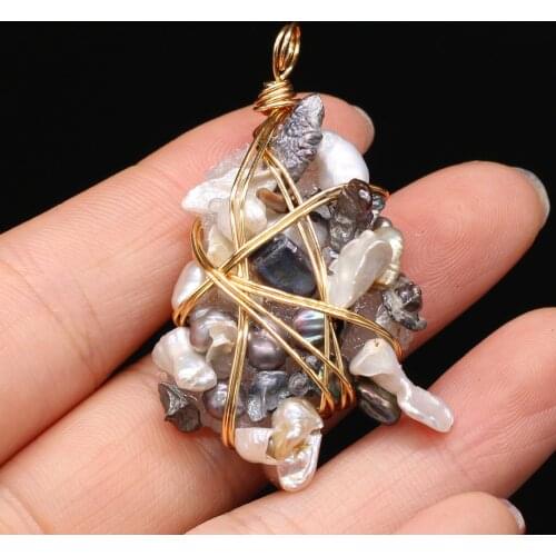 New Style Natural Freshwater Pearl Irregular Winding Pendant For Jewelry Making DIY Necklace Bracelet Accessory