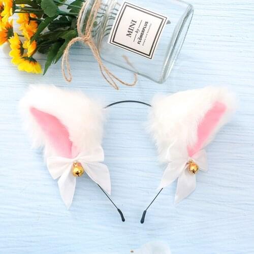New Cat Ear Bowknot Hairbands Tie Bell Hair hoop Rabbit ear headbands for Womens head Costume for girls Party hair accessories