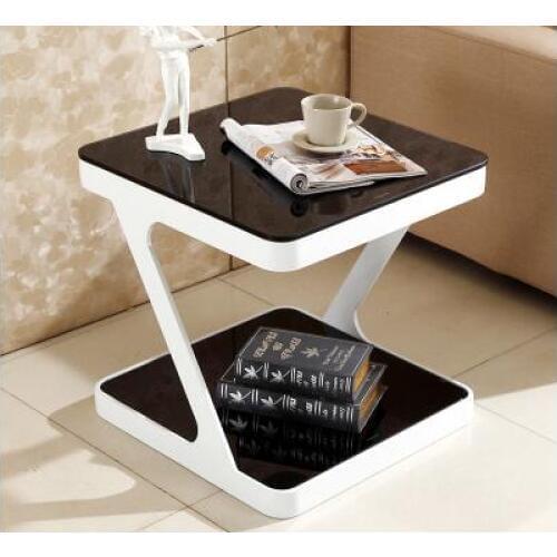 Simple modern tempered glass coffee table. Creative living room small side coffee table