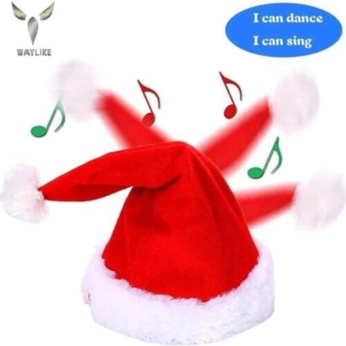 WAYLIKE Christmas Toy Electric Music Christmas Hat Childrens Electric Toy Christmas Gift Bar Christmas Hat Can Wear Musical Hat