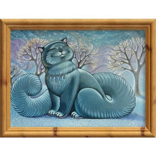 Needlework Diamond Embroidery Fat Cat Diamond Painting Cross Stitch Cartoon Animal Series Square Diamond Full Drill Child Draws